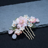 Pink Ancient Style Hair Comb Hairpin Set for Women
