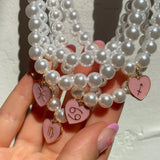 12 Constellation Pearl Beaded Necklace Zodiac Sign Choker Necklaces