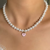 12 Constellation Pearl Beaded Necklace Zodiac Sign Choker Necklaces