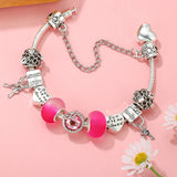 Heart Lock & Key Charm Bracelet With Key Pendant - Gift for Women
