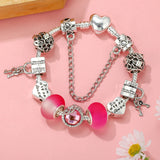 Heart Lock & Key Charm Bracelet With Key Pendant - Gift for Women