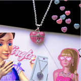 Pink Heart Necklace French Retro Castle Necklace Jewelry
