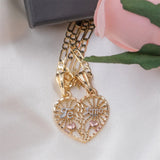 Pink Heart Pendant TE AMO Couple's Necklace Set