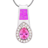 Heart Shape Fire Opal Pendant Necklace