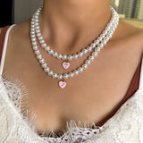 Zodiac Coin Charm Pearl Beaded Necklace Choker Girl Jewelry Gift