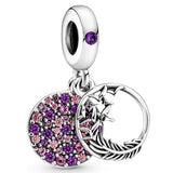 Hot Air Balloon Globe Palm Tree Silver Charm for Bracelet DIY Jewelry