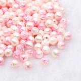 Pink Pearls Balls Round 8mm 50pcs Acrylic Beads DIY Key Chain Accessories