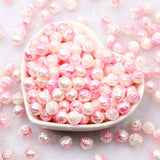 Pink Pearls Balls Round 8mm 50pcs Acrylic Beads DIY Key Chain Accessories