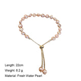Pink Ivory Pearl Bracelet Adjustable Baroque Bead Bracelet Girls Jewelry