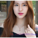 Pink Jade Pendant Necklace Amulet Women Jewelry Natural 925 Silver Chalcedony