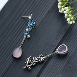 Pink Jade Water Drop Earrings Chalcedony Tassel Earring