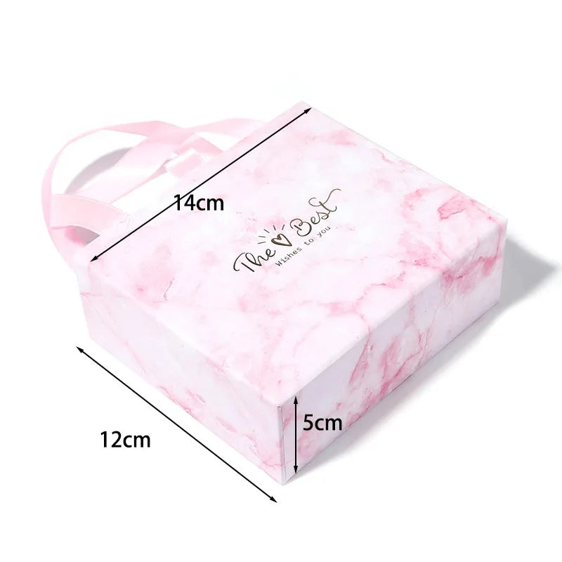 Pink Jewelry Portable Four Grid Gift Boxes For Children Girl Women Birthday Gift