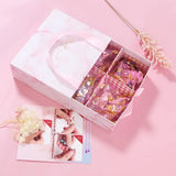 Pink Jewelry Portable Four Grid Gift Boxes For Children Girl Women Birthday Gift