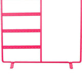 Pink Jewelry Holder Necklace Hanger Earrings Metal Showcase Bracelet Organizer