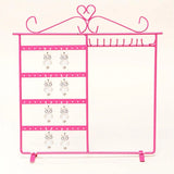 Pink Jewelry Holder Necklace Hanger Earrings Metal Showcase Bracelet Organizer