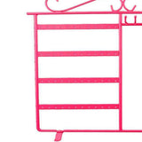 Pink Jewelry Holder Necklace Hanger Earrings Metal Showcase Bracelet Organizer