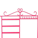 Pink Jewelry Holder Necklace Hanger Earrings Metal Showcase Bracelet Organizer