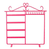 Pink Jewelry Holder Necklace Hanger Earrings Metal Showcase Bracelet Organizer
