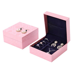 Pink Jewelry Storage Box Ring Necklace Pendant Earrings Bracelet Gift Wrapping