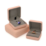 Pink Leather Jewelry Organizer Ring Box Necklace Storage Case Display
