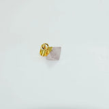 Pink Gemstone Square Pendant Small Pyramid Rose Crystal Quartz Necklace