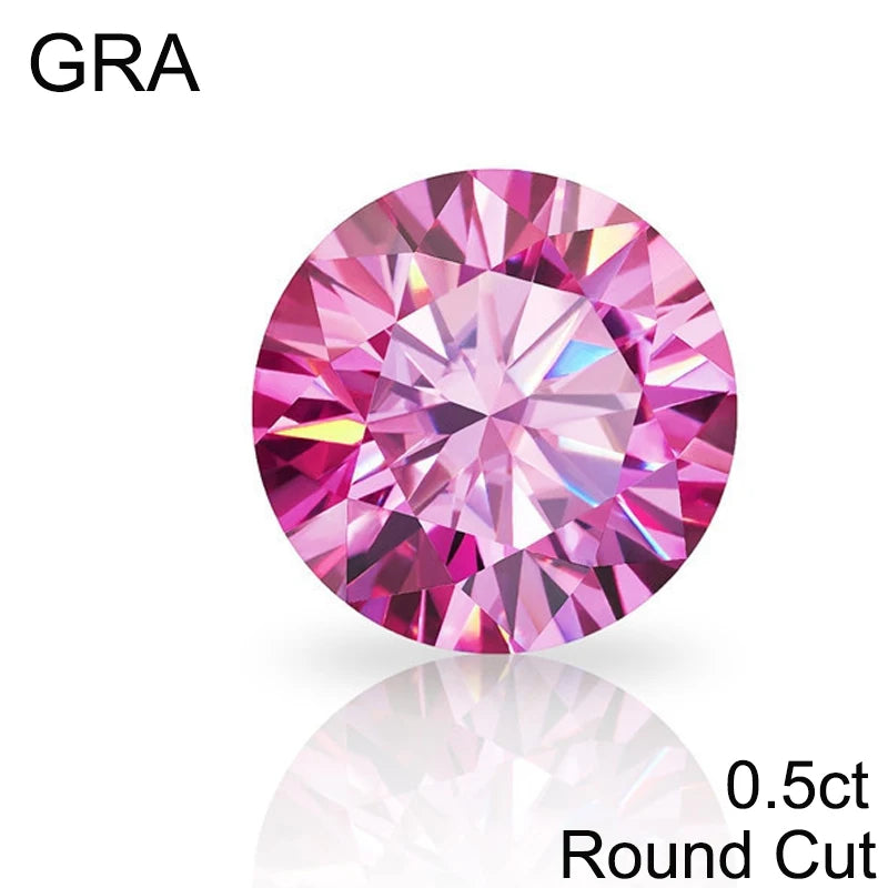 Pink Loose Moissanite 100% Real Lab Gemstone Stones For Women Jewelry