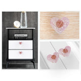 Pink Love Heart Resin Gravel Drawer Cabinet Pulls Knobs Brass Handle