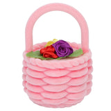 Pink Lovely Jewelry Box Flower Basket Shaped Ring Box for Gift