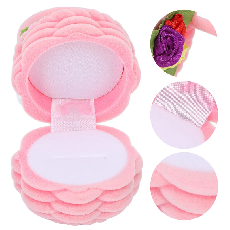 Pink Lovely Jewelry Box Flower Basket Shaped Ring Box for Gift