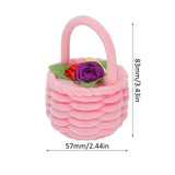 Pink Lovely Jewelry Box Flower Basket Shaped Ring Box for Gift