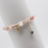 Pink Bead Women Bracelet Starfish Pendant Girl Friendship Gift
