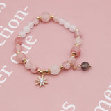 Pink Bead Women Bracelet Starfish Pendant Girl Friendship Gift