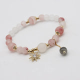 Pink Bead Women Bracelet Starfish Pendant Girl Friendship Gift
