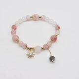 Pink Bead Women Bracelet Starfish Pendant Girl Friendship Gift