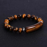 Pink Crystal Tiger Eye Stone Boho Bracelet Unisex Jewelry Gift
