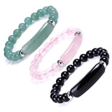 Pink Crystal Tiger Eye Stone Boho Bracelet Unisex Jewelry Gift