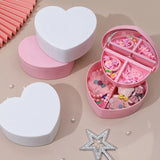 Pink Heart Shape Make Up Box with Mirror for Girls