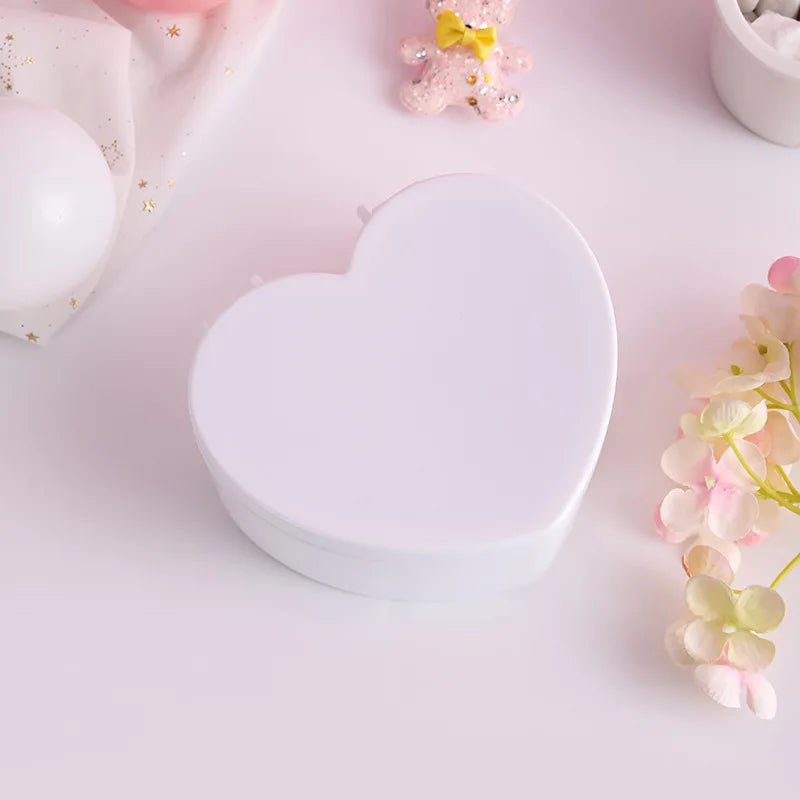 Pink Heart Shape Make Up Box with Mirror for Girls
