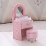 Pink Velvet Dresser Shape Jewelry Box Organizer Holder Rings Container