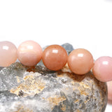 Pink Natural Opal Bracelets Women Lady Stretch Gemstone Bead Bracelet