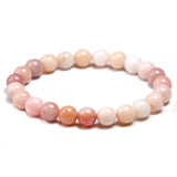 Pink Natural Opal Bracelets Women Lady Stretch Gemstone Bead Bracelet