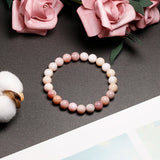 Pink Natural Opal Bracelets Women Lady Stretch Gemstone Bead Bracelet