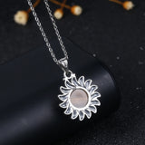 Rose Quartz Sun Necklace S925 Sterling Silver Tiger Eye Pendant