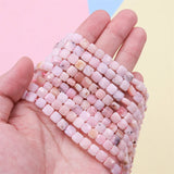 Pink Opal Faceted Square Cube Beads 6.5mm Strand