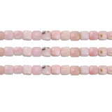 Pink Opal Faceted Square Cube Beads 6.5mm Strand