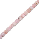 Pink Opal Faceted Square Cube Beads 6.5mm Strand