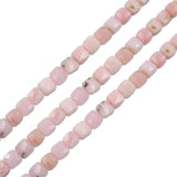 Pink Opal Faceted Square Cube Beads 6.5mm Strand