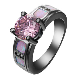 Pink Opal Ring Band for Women Wedding Favors