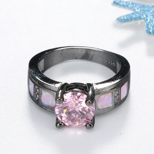 Pink Opal Ring Band for Women Wedding Favors