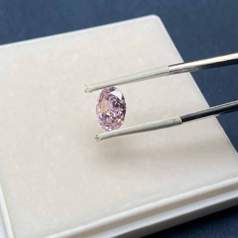 Pink Oval Crush Ice CZ for Jewelry Making